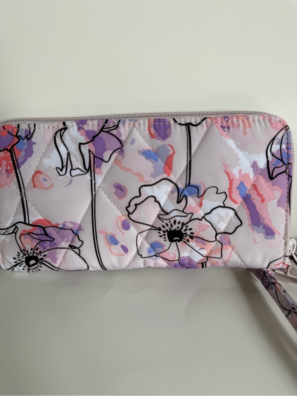Vera Bradley Quilted Floral Zip Wallet - Light Pink, Purple & Coral Accents - Picture 3 of 6